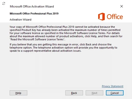 Office activation required prompt