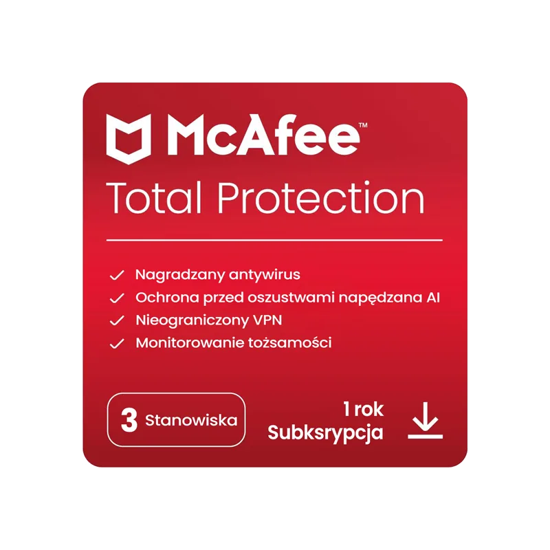 McAfee Total Protection 5 PCs 12-Month Subscription box art