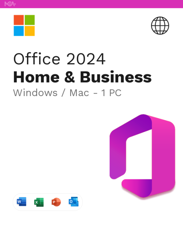 Office 2024 Home & Business Windows / Mac – 1 PC con activación en línea